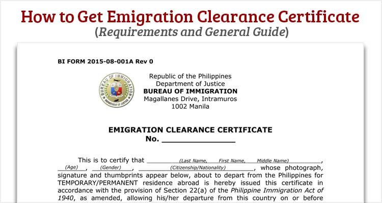 How to Get Emigration Clearance Certificate (ECC) Philippine Clearances